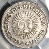 1825 PCGS XF Argentina 2 Soles Rio Plata Province Silver Coin (22102001C)