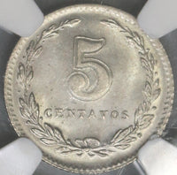 1938 NGC MS 64 Argentina 5 Centavos Liberty Head Mint State Coin (21090905C)