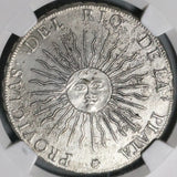 1815 NGC AU Argentina Sunface 8 Reales Rare PROVICIAS Error Coin (21091201C)