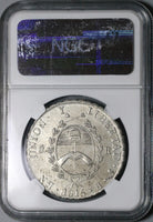 1815 NGC AU Argentina Sunface 8 Reales Rare PROVICIAS Mint Error Silver Coin (21091201C)