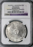 1815 NGC AU Argentina Sunface 8 Reales Rare PROVICIAS Mint Error Silver Coin (21091201C)