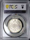 1861-A PCGS MS 62 Austria 1 Florin Silver Franz Joseph Vienna Coin (22102305C)