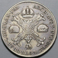1789-A Austria Netherlands Kronenthaler Joseph II Silver Thaler Coin (22022104R)
