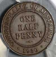 1930 PCGS AU 53 Australia 1/2 Penny Key Date Commonwealth Coin (20121601C)
