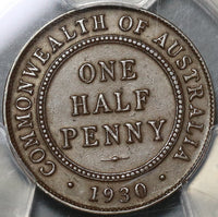 1930 PCGS AU 53 Australia 1/2 Penny Key Date Commonwealth Coin (20121601C)
