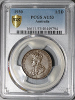 1930 PCGS AU 53 Australia 1/2 Penny Key Date Commonwealth Coin (20121601C)