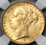 1887-S NGC MS 62 Victoria Australia Sovereign Gold Young Head Sydney Mint Coin (22072103C)