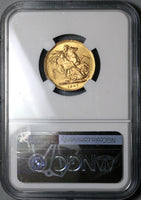 1887-S NGC MS 62 Victoria Australia Sovereign Gold Young Head Sydney Mint Coin (22072103C)