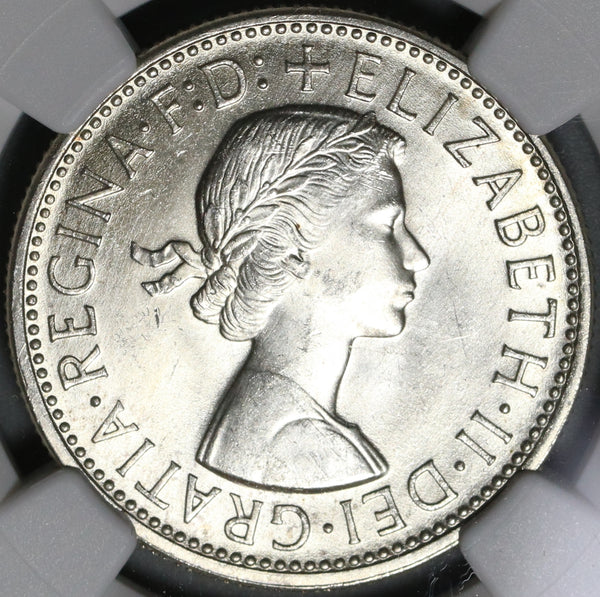1954 NGC MS 64 Australia Silver Florin Royal Visit Kangaroo Lion
