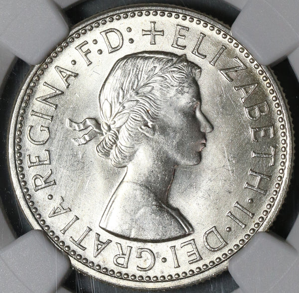 1954 NGC MS 64 Australia Silver Florin Royal Visit Kangaroo Lion