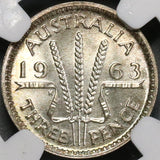 1963 NGC PF 67 AUSTRALIA 3 Pence Proof Silver Coin Top Pop 11/0 (18060701C)