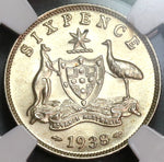 1938 NGC MS 62 Australia 6 Pence George VI Silver Coin (19100302C)