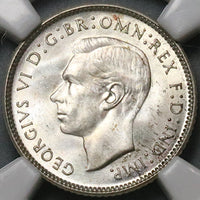 1943-D NGC MS 66 Australia 6 Pence George VI Gem Sterling Silver Coin (23031801C)