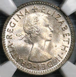 1954 NGC MS 65 Australia Silver 6 Pence Elizabeth II Gem Coin (23031901C)