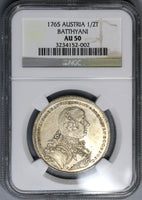 1765 NGC AU 50 Batthyani 1/2 Thaler Austria State Hungary Silver Coin POP 1/0 (19032002C)