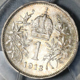 1913 PCGS MS 64 Austria 1 Corona Silver Franz Joseph Imperial Coin (21030802C)