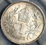1913 PCGS MS 64 Austria 1 Corona Silver Franz Joseph Imperial Coin (21030802C)
