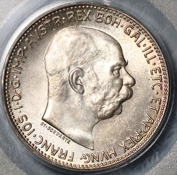 1915 PCGS MS 66 Austria 1 Corona Silver Franz Joseph Coin (21112701C)