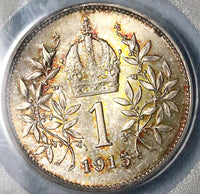 1915 PCGS MS 66 Austria 1 Corona Silver Franz Joseph Coin (21112701C)