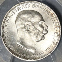 1916 PCGS MS 65 Austria Silver Corona Franz Josef Last Imperial Coin (20103101C)