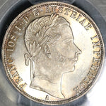 1860-A PCGS MS 64 Austria 1 Florin Silver Franz Joseph Vienna Coin (21030301D)