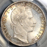1860-A PCGS MS 64 Austria 1 Florin Silver Franz Joseph Vienna Coin (21030301D)