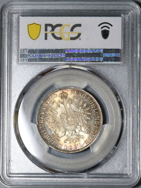 1860-A PCGS MS 64 Austria 1 Florin Silver Franz Joseph Vienna Coin