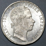 1860-A Austria 1 Florin BU Franz Joseph Vienna Mint Silver Coin (23121210R)