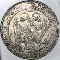 1600-KB NGC AU Det Austria Silver Thaler Rudolf II Kremnitz Hungary Coin DAV-8066 (21091202C)