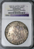 1600-KB NGC AU Det Austria Silver Thaler Rudolf II Kremnitz Hungary Coin DAV-8066 (21091202C)