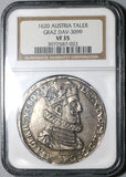 1620 NGC VF 35 Austria Taler Graz Mint Silver Thaler Dav-3099 Coin (20050102C)