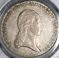 1815-A PCGS AU 58 Austria 1 Thaler Franz I Silver Crown Vienna Coin (22081201C)