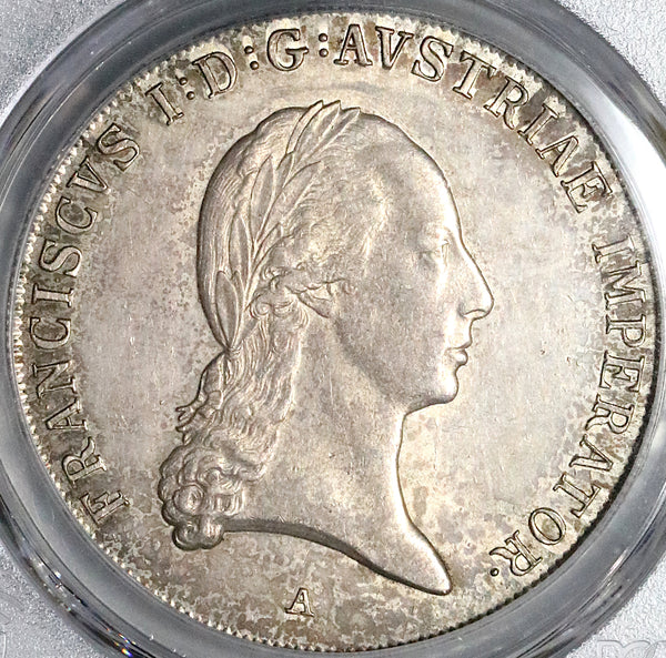 1815-A PCGS AU 58 Austria 1 Thaler Franz I Silver Crown Vienna Coin (22081201C)