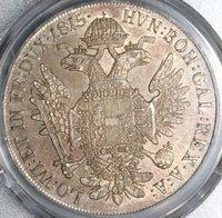 1815-A PCGS AU 58 Austria 1 Thaler Franz I Silver Crown Vienna Coin (22081201C)