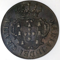 1830 NGC AU 58 Terceira Island Azores 10 Reis Portugal Colony Maria II in Exile Coin (20030401C)