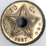 1927 NGC MS 66 Belgium Congo 10 Centimes Starfish Coin Top Pop (23032101C)