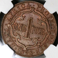 1898 NGC MS 64 East Africa 1 Pice Victoria Imperial British Protectorate Coin POP 1/0 (23031601C)
