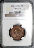 1898 NGC MS 64 East Africa 1 Pice Victoria Imperial British Protectorate Coin POP 1/0 (23031601C)