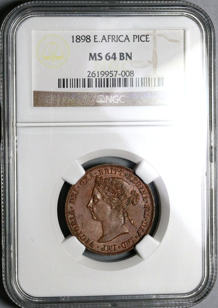 1898 NGC MS 64 East Africa 1 Pice Victoria Imperial British