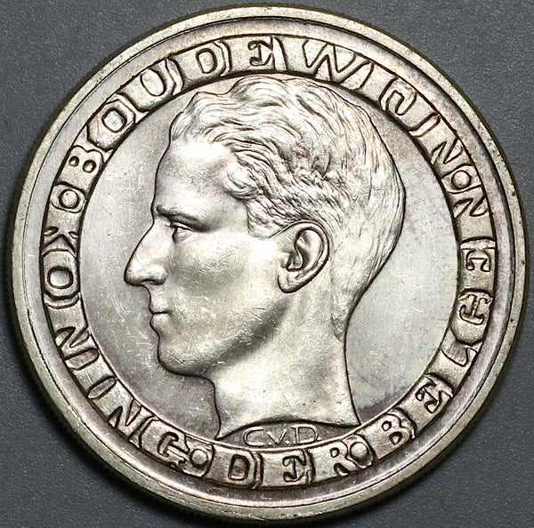 1958 Belgium 50 Francs UNC Brussels World's Fair Silver Coin (22070605R)