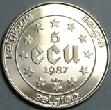 1987 Belgium 5 Ecu Charles V Proof Silver Coin (22070802R)