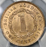 1918 PCGS MS 64 RB British Honduras 1 Cent George V Britain Coin (19010601D)