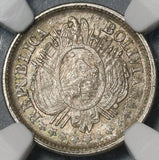 1900 NGC MS 66 Bolivia 10 Centavos Silver 30K Minted Coin POP 2/0 (21053002C)