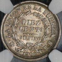 1900 NGC MS 66 Bolivia 10 Centavos Silver 30K Minted Coin POP 2/0 (21053002C)