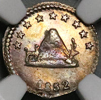 1852 NGC MS 64 Bolivia 1/4 Sol Potosi Llama Mountain Silver Coin (23031502C)