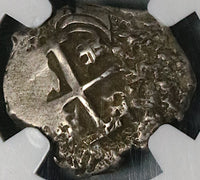 1744 NGC VF 30 Bolivia Cob 1 Real Potosi Spain Colonial Silver Coin POP 1/0 (21122502C)