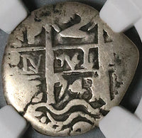 1743 NGC VG 8 Bolivia Cob 2 Reales Potosi Spain Colonial Silver Coin (21120301D)