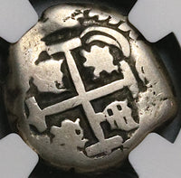 1743 NGC VG 8 Bolivia Cob 2 Reales Potosi Spain Colonial Silver Coin (21120301D)