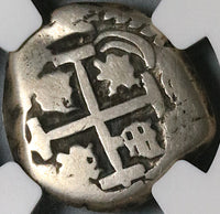 1743 NGC VG 8 Bolivia Cob 2 Reales Potosi Spain Colonial Silver Coin (21120301D)