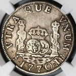 1770 NGC VF 35 Bolivia 2 Reales Rare No Dot PTS Spain Coin POP 1/0 (21021503C)